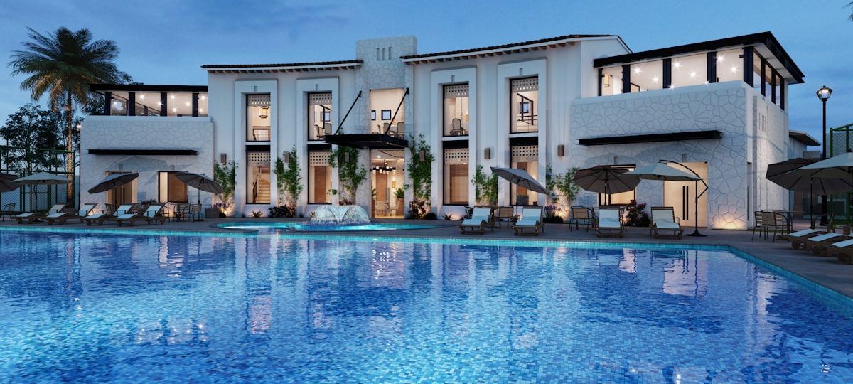 Façade d'un palace Belle Époque au bord de l'Atlantique, lumière dorée