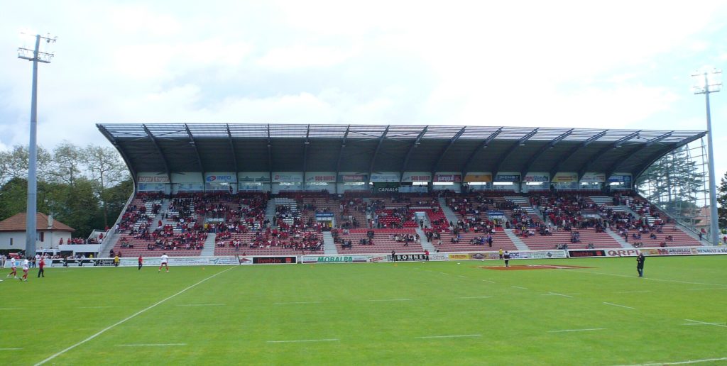 La tribune du parc des sports d’Aguiléra, antre du Biarritz Olympique