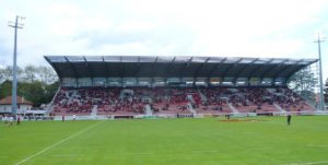 La tribune du parc des sports d’Aguiléra, antre du Biarritz Olympique