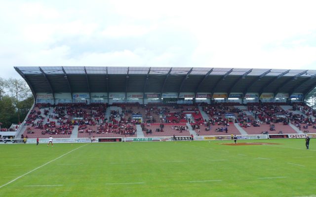 La tribune du parc des sports d’Aguiléra, antre du Biarritz Olympique